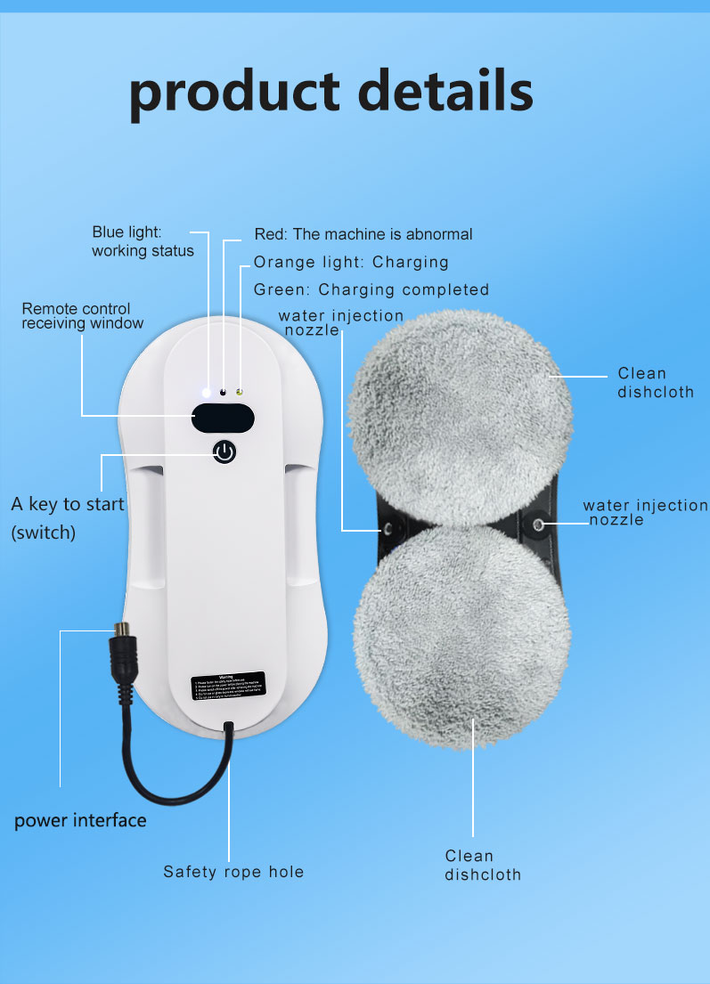 Ultra Thin Window Cleaning Robot with App-Controlled Remote Control and Private Mold