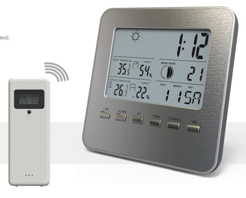 Indoor Outdoor Humidity Weather Temperature Gauge Remote Weather Monitoring Station For Home
