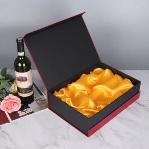 China Custom Flip Cover Wine Packaging Boxes Single Red Wine Box Gold Stamping wholesale