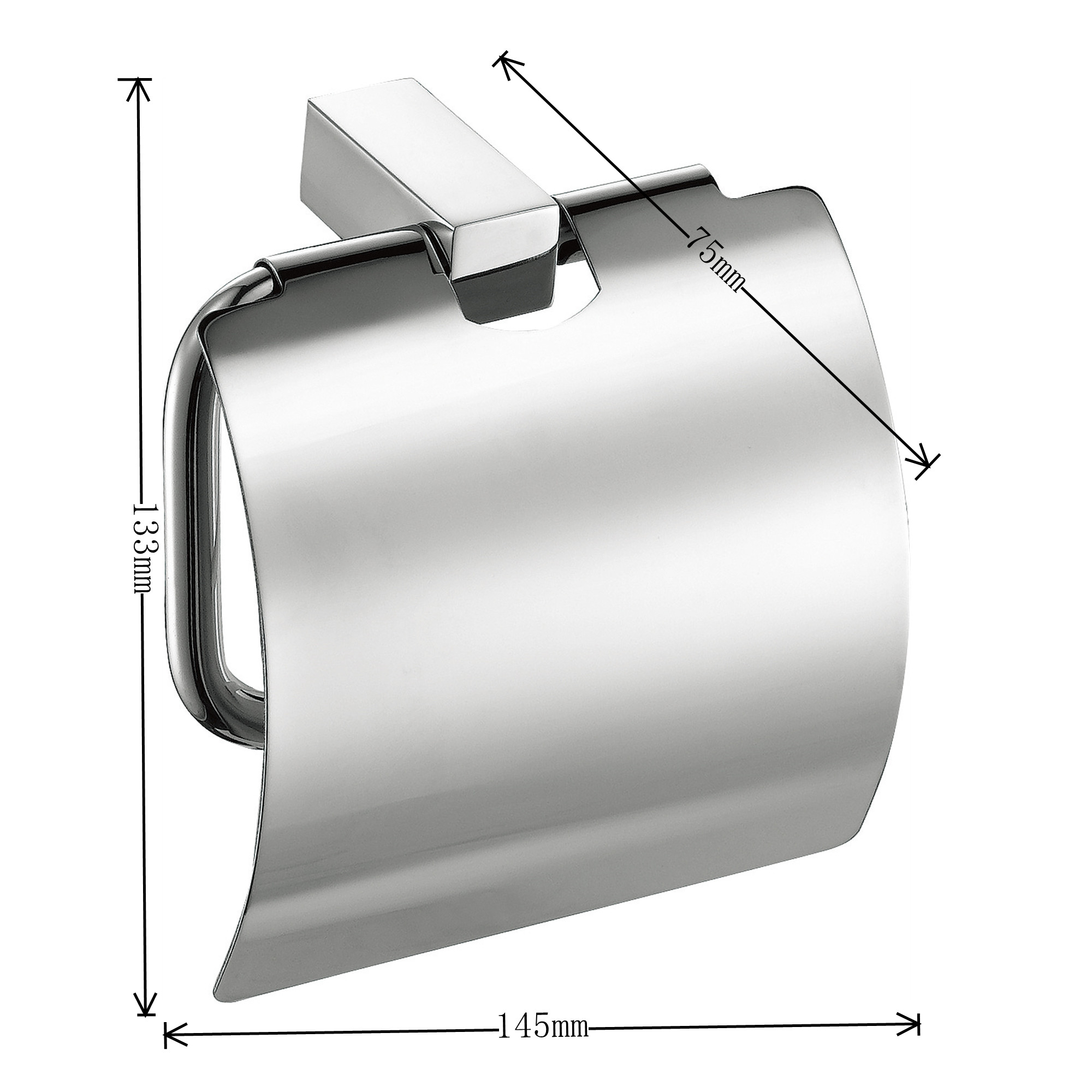 Satin Toilet Paper Holder Polished SUS304 Wall Mounted Tissue Roll Holder