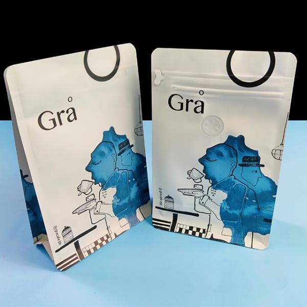 Custom coffee bag printing flat bottom kraft paper bag for dry food packaging bag