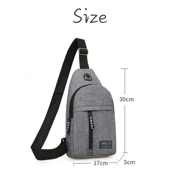 Men Anti Theft Chest Bag Short Trip Messengers Bags USB Charging Crossbody