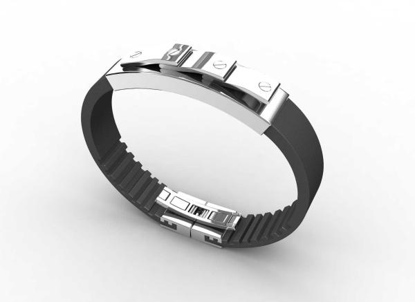 Top Quality Europe Fashion Stainless Steel Genuine Leather Silicone Bangle