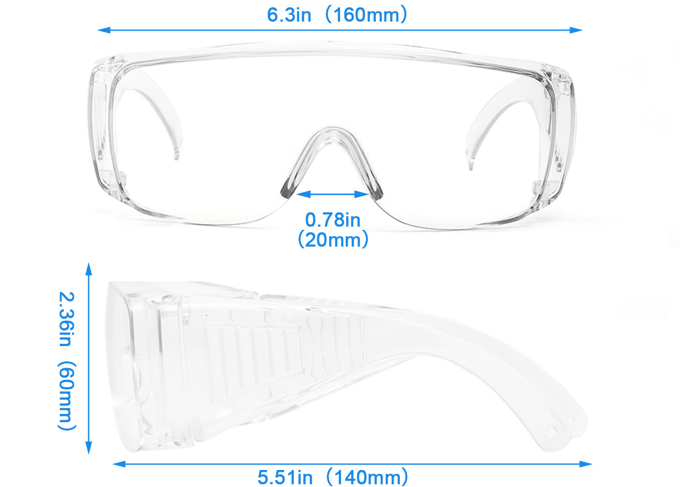 Eyeprotect Chemical Splash / Impact Eye Protective Goggles , Protective Safety Glasses