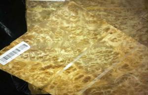 China Golden Camphor Burl Wood Veneer , Decoration Natural Wood Veneer wholesale