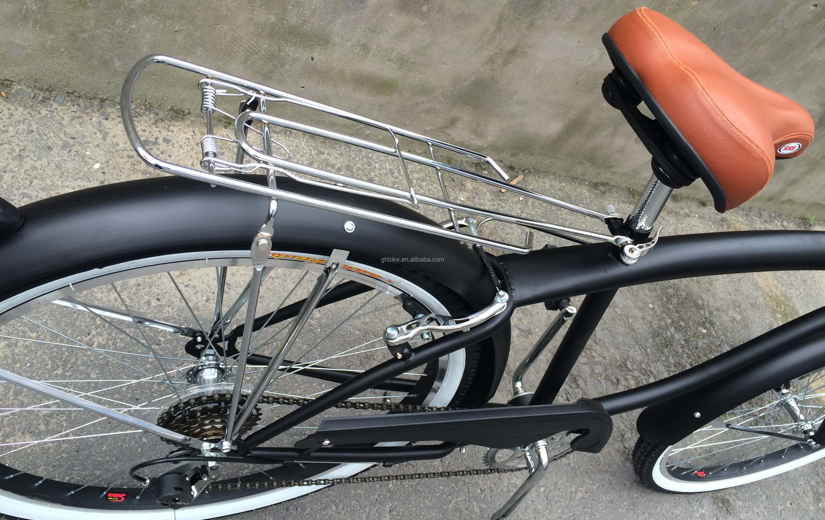 Hard Frame 26" Wheel Size Shimano 7 Speed American Rear Rack Men Beach Cruiser Bike