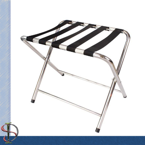 Hotel Chrome Luggage Rack / Folding Round Tube Luggage Rack / Heavy-duty Luggage