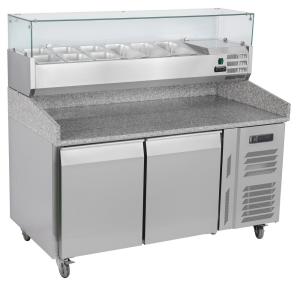 China 2 Doors Refrigerated Pizza Prep Table Fan Cooling 1510x800x1420mm wholesale