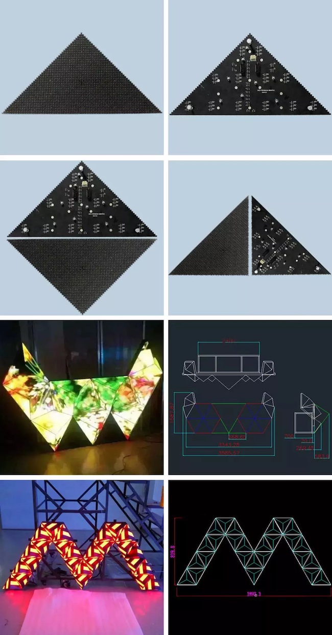 P4mm Creative LED Video Wall KTV Club DJ Booth Stage Triangle 1