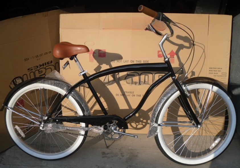 Hard Frame 26" Wheel Size Shimano 7 Speed American Rear Rack Men Beach Cruiser Bike