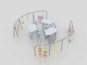 China Galvanized Steel Outdoor Steel Swing Sets For Baby Adult Outdoor Playground Equipment wholesale