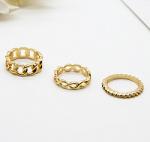 Women Luxurious Fashion Jewelry Rings 15 - 18mm Gold Alloy Round Hoop
