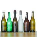 Round Empty Whisky Vodka Glass 500ml 750ml Clear Frosted Glass Wine Bottles Ice