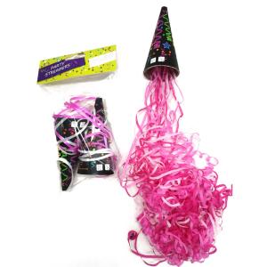 China Eco Friendly Pull Pop Pink Paper Hand Throw Streamer wholesale