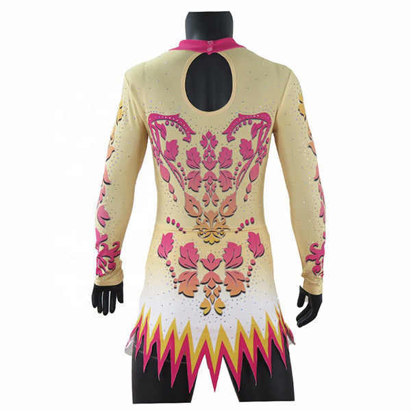 Rhythmic Cool Gymnastics Leotards Sublimation Printing With Back Invisible
