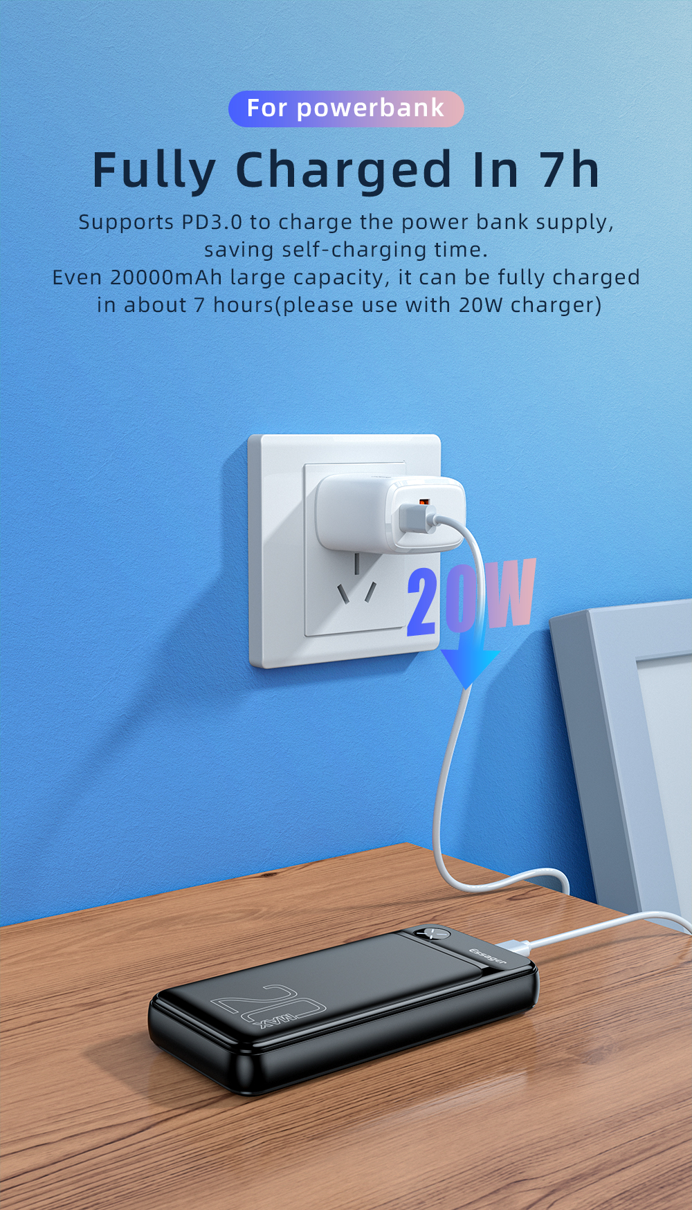 Quick Charge Mobile Power Bank Waterproof 20000mAh CE RoHS Certified