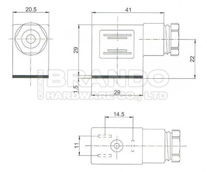 DIN 43650B MPM Solenoid Valve Coil Socket Connector DIN 43650 Form B