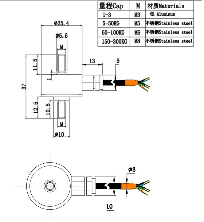 Screw Tension and Compression Mini Load Cell