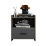 Eco Friendly Timber Bedside Table Gray White 2 Drawer Nightstand