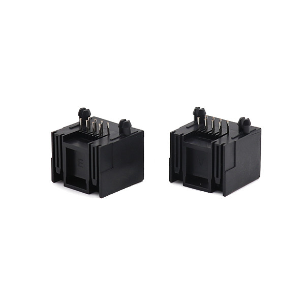 Black 8 Pin Female Straight RJ45 PCB Connector Jack Network Plug 8p8c