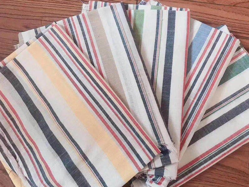 Breathable 140gsm Yarn Dyed Stripe Knit Fabric Woven Cotton Shirt Fabric