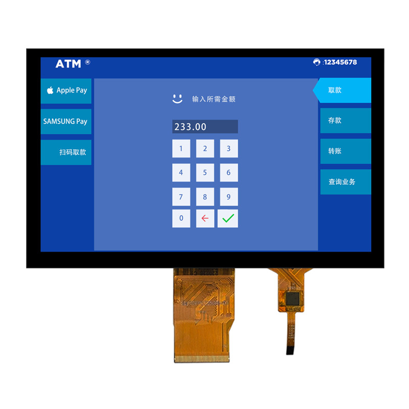 High Brightness 1000nits 7-Inch IPS TFT LCD Display 1024*600 Dots RGB Interface With CTP
