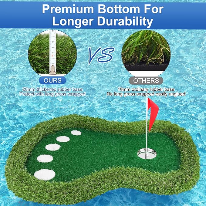 Floating Golf Mat G.W 2.5kgs for Backyard Pool WOOWAVE Custom Practice Game Water Sport