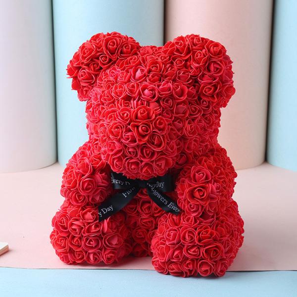 PE Roses Bear with More Colors Bear Roses for Christmas Gift most popular gift