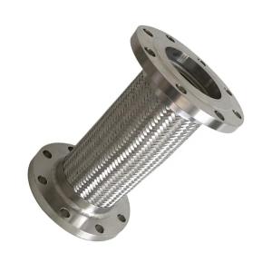 China DN125 PN16 Flange Connection Stainless Steel 316 Wire Braided Flexible Flange Metal Fitting Hose wholesale