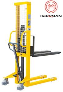 China Welded Fixed Forks 500kg  Manual Hydraulic Walkie Stacker wholesale