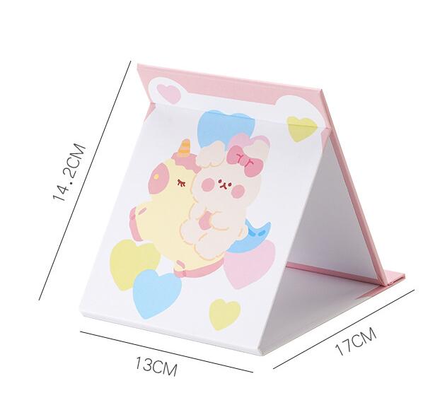 Design Style Fashion Coated Paper Glass Mirror Portable Vanity Light Mini Little Mirror
