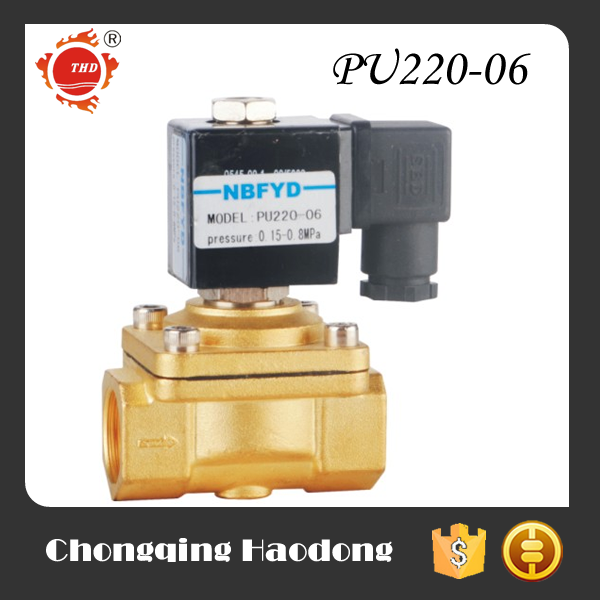 AC 220V 3/4 Inch Brass Electric Solenoid Valve For Hot Water NC