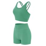 Butt Lifying Shorts Female Sports Bras Ribbed Seamless Workout Sets Activewear
