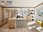 Contemporary High Gloss Kitchen Units Cabinets American Walnut Wood Veneer