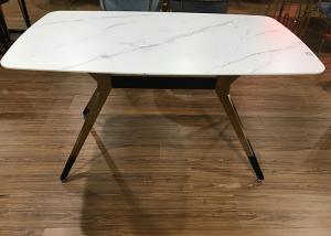China Non Slip 130*80*76cm Wrought Iron Marble Table wholesale