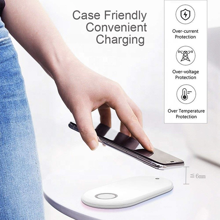 Qi Standard Pearl White 3 In 1 10W Qi Wireless Charging Pad