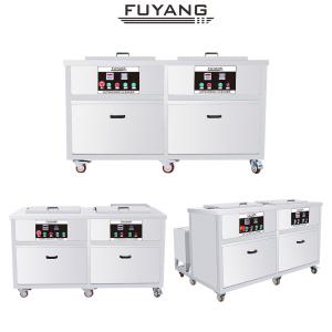 China Industrial Engine Ultrasonic Cleaner Double Tanks For Machine Parts wholesale