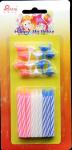 Multi Color Spiral Birthday Candles 100% Paraffin Wax , Party Strip Cake Candles