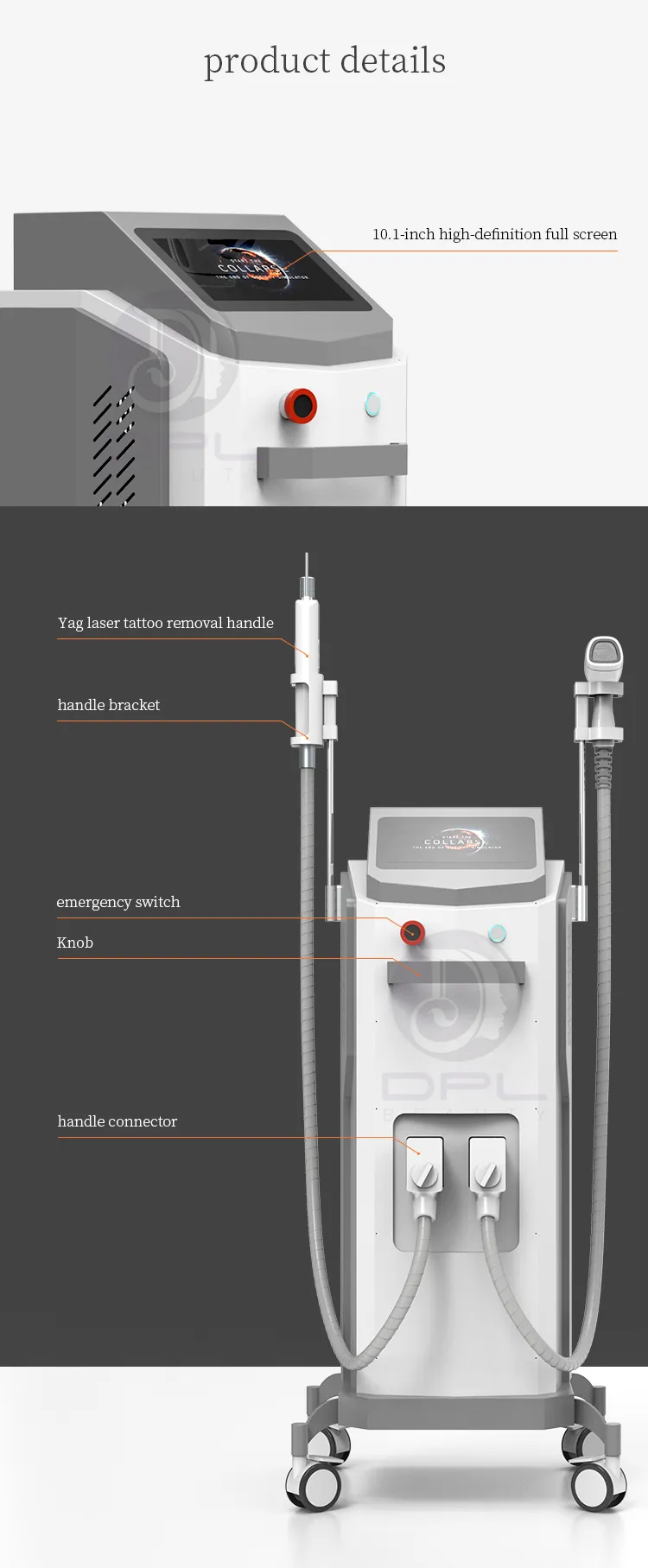 2 In 1 Shrink Pores Skin Whitening Diode Laser 755/808/1064Nm Hair Removal Machine With Tattoo Removal