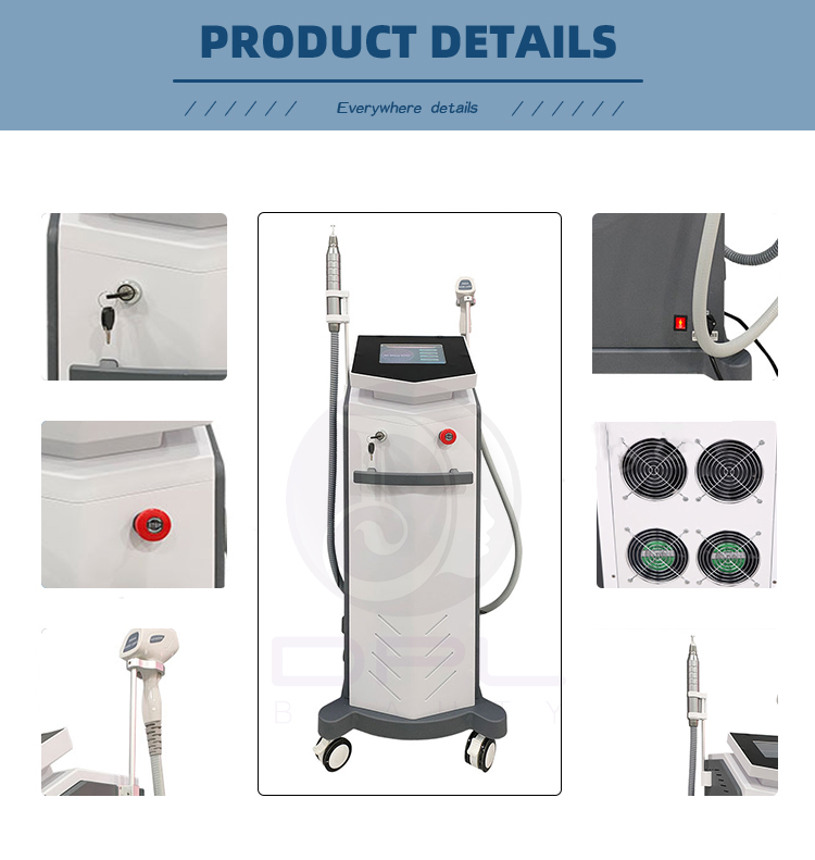 Stationary Combined 808 Diode Laser Beauty Machine Tattoo Pigment Removal