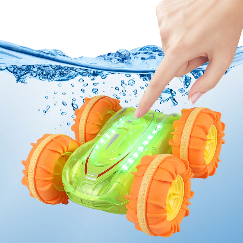 Indoor-Outdoor 2.4G Amphibious Vehicle with Waterproof Design and Double-Sided Stunt