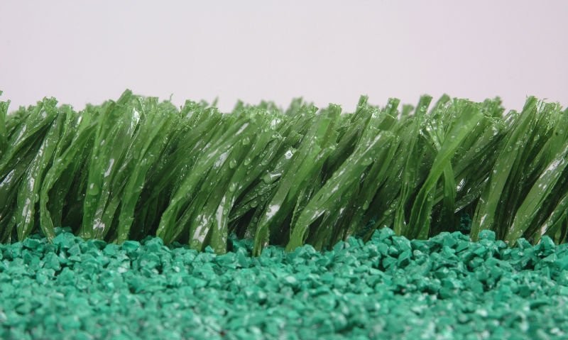 Green Football Artificial Turf Dtex 11200 WIth CPP+LENO Backing And SBR Latex Coating Low Maintenance