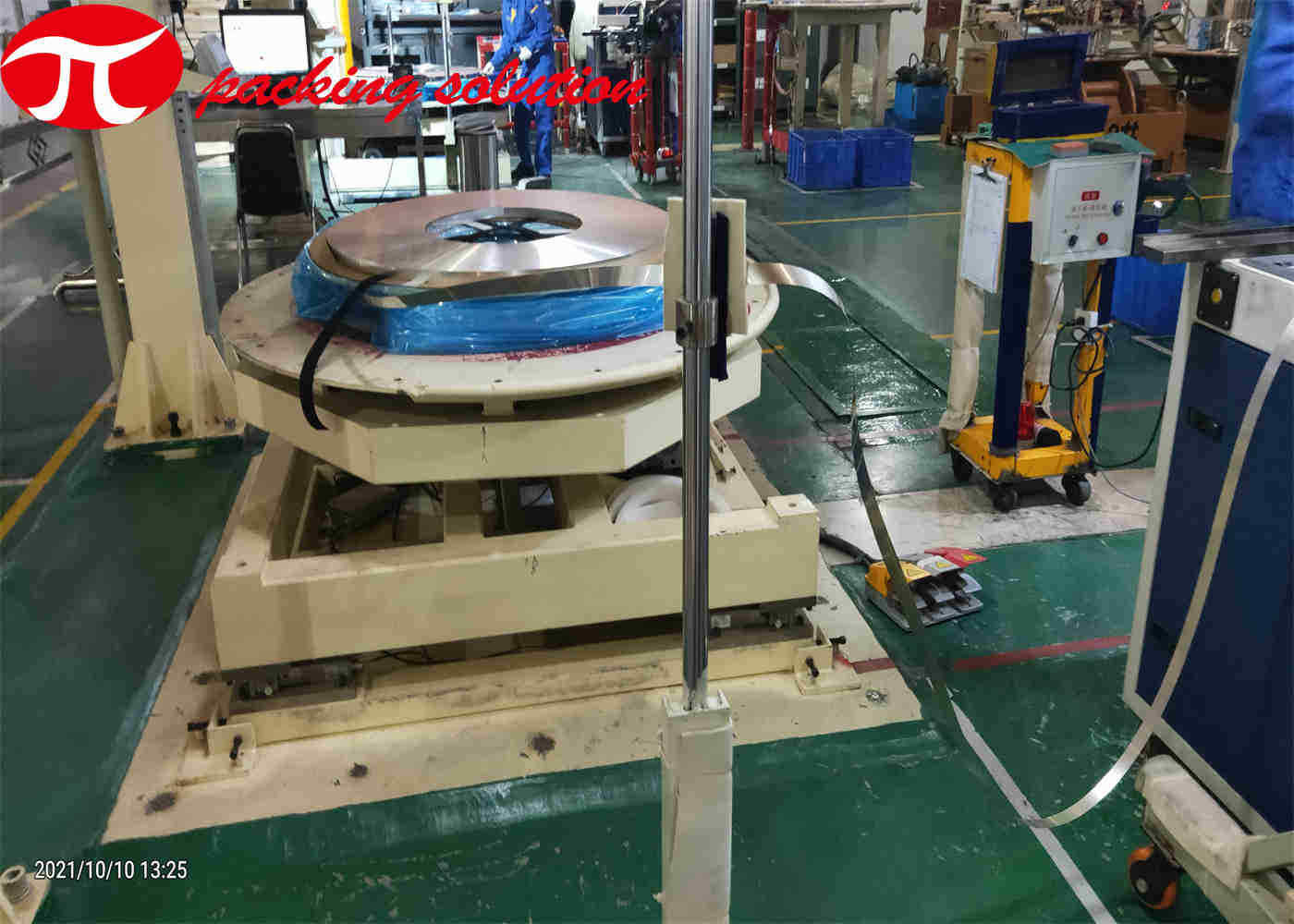 Electric Copper Coil Packing Machine With Welding Stacking Circumferential Labeling System