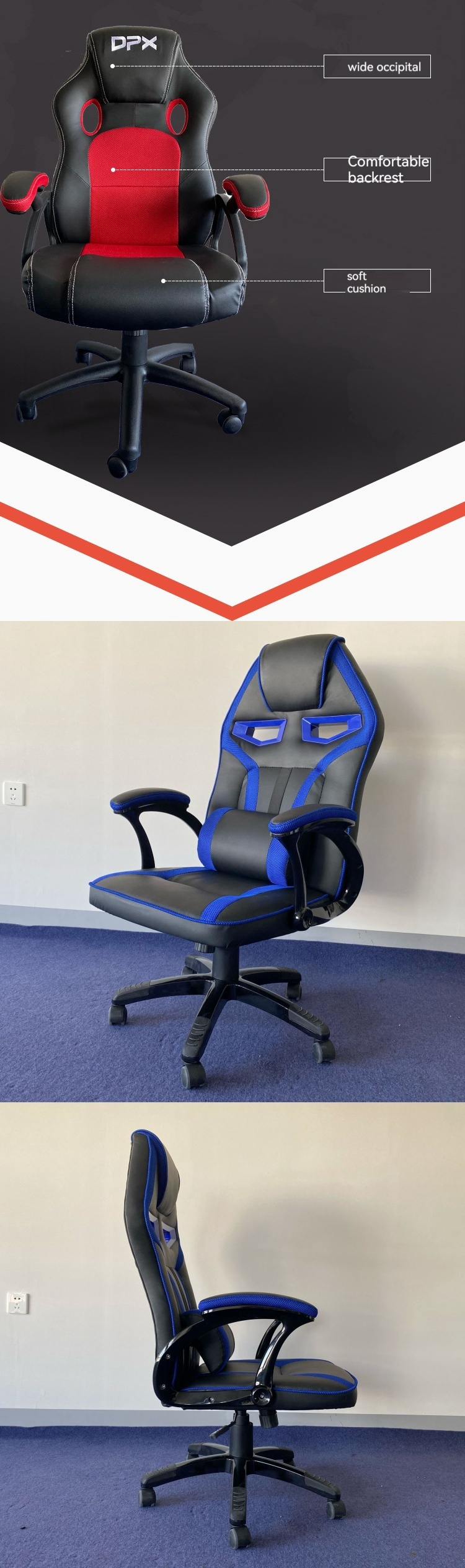 Gaslift BIFMA Passed Class 4 Chrome Gaslift Ergonomic Swivel Chair with Lumbar Support