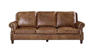 China Living Room Furniture Three Seater Leather Sofa Durable Linen Solid Structure wholesale