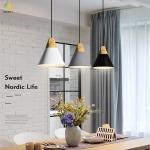 E26 Wood Aluminum Modern Pendant Light For Hotel / Living Room / Showroom