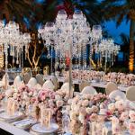 15 Arms Gold Tall Lead Crystal Candelabras Centerpieces Beaded For Wedding Table