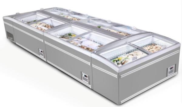 Fan Cooling Supermarket Island Freezer With Famous Brand / Commercial Meat