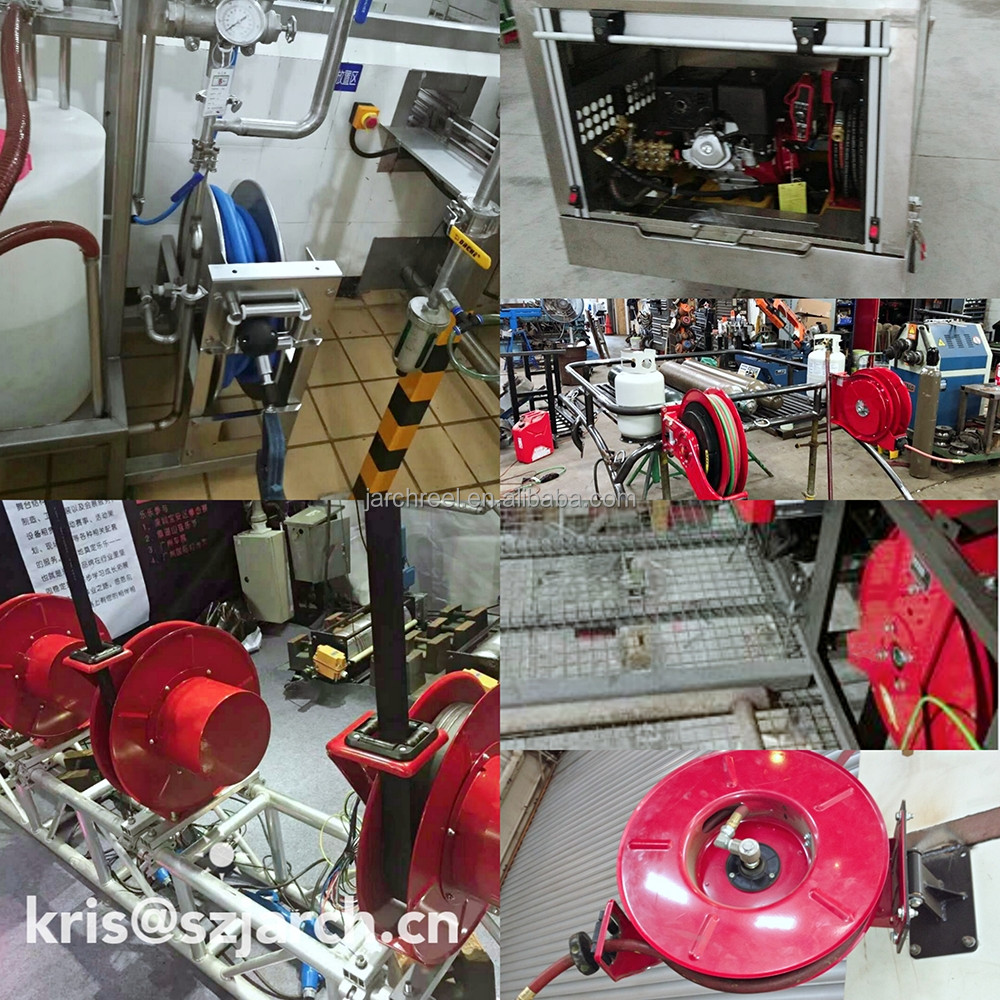 Low Pressure Retractable Extension Hose Reel Hydraulic Drives Anti Static For Fuel Tanker Truck