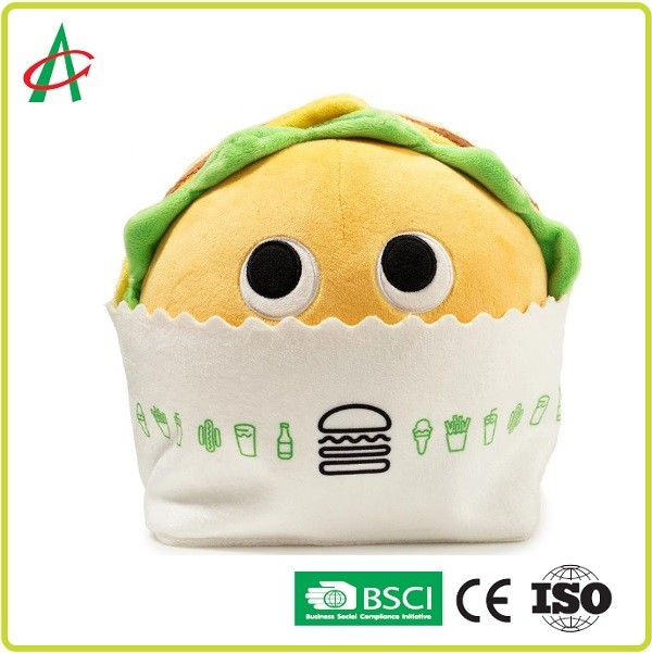 0.1kgs Hamburger Pet Plush Toy Three Charming Sounds